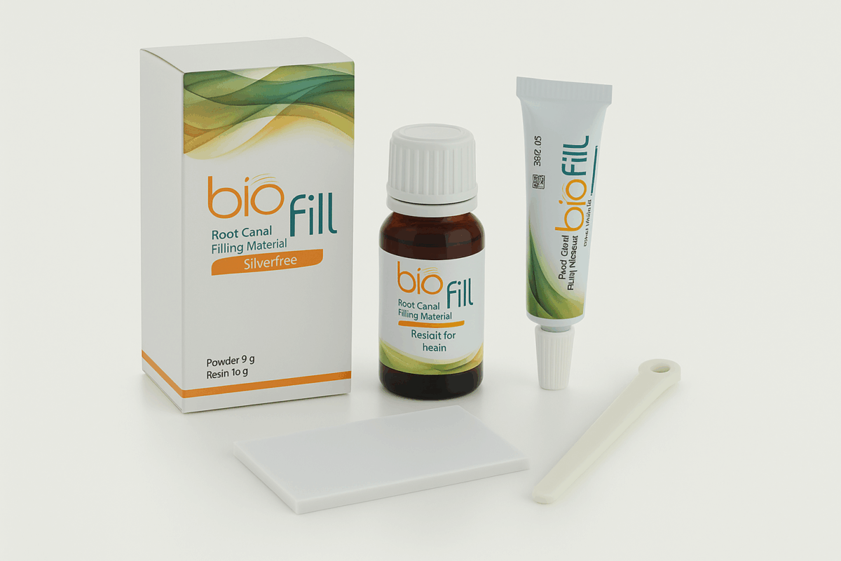 بیوفیل تصویر بسته‌بندی Biofill پرکننده دائمی کانال ریشه دندان ساخت Medicept انگلستان